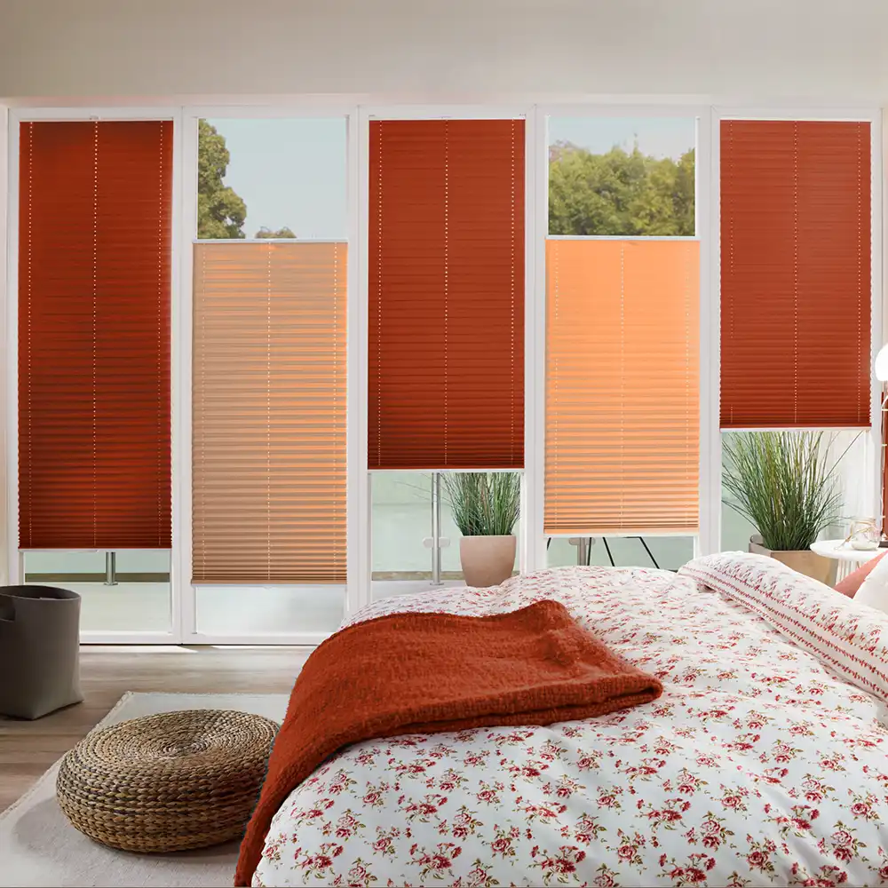 Raumausstattung mit Plissees_rot-orange